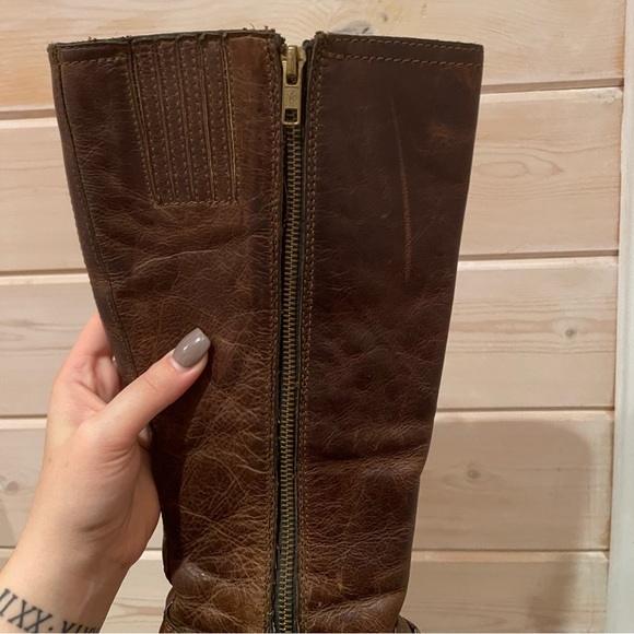 B.O.C. THICK DISTRESSED LEATHER KNEE HIGH RIDING BOOTS - SIZE 6.5 - Picture 9 of 13